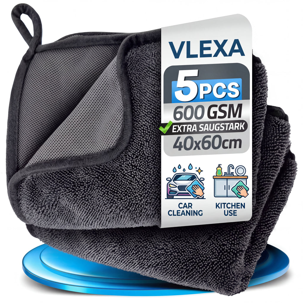 Premium 6GSM microfiber car cleaning cloths- 5pack