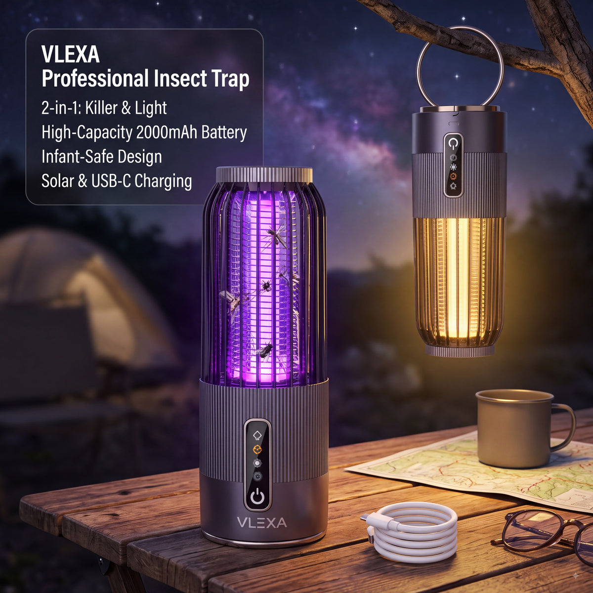 “Vlexa Electric Mosquito Killer Lamp, Insect Fly Trap / Camping Outdoor Light...”