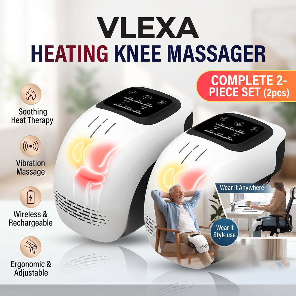 VLEXA™ 3-in-1 Dual Heated Red Light Knee Massager (Pair)