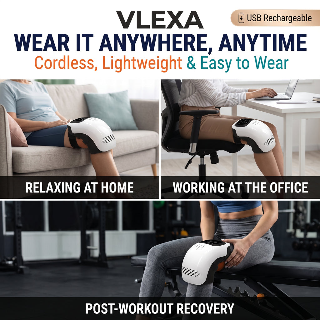 VLEXA™ 3-in-1 Dual Heated Red Light Knee Massager (Pair)
