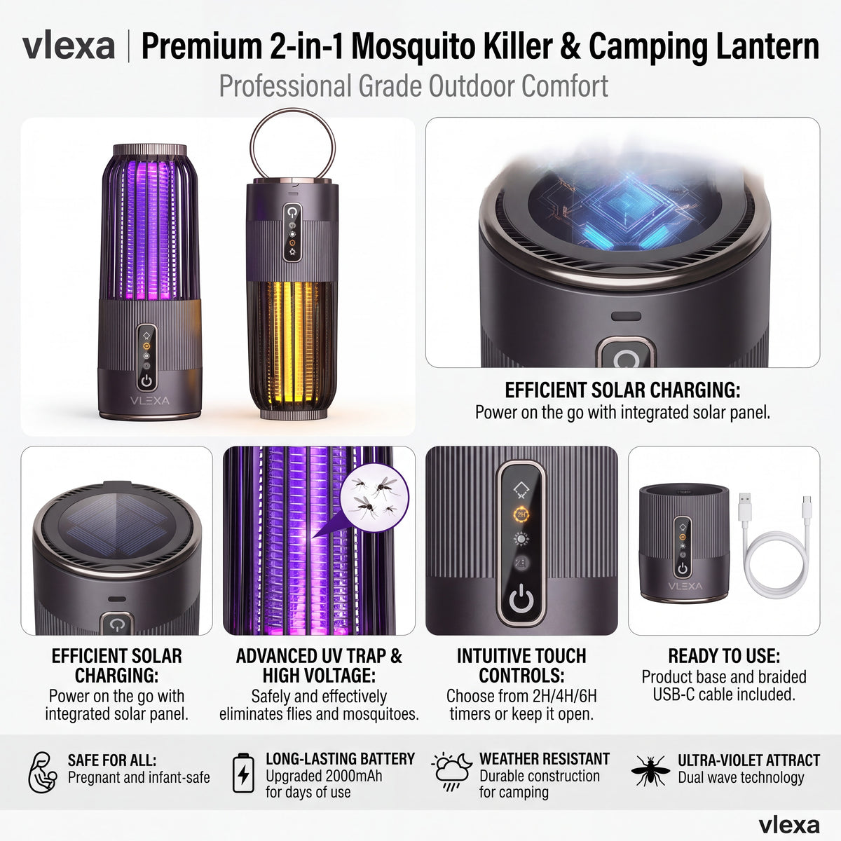 “Vlexa Electric Mosquito Killer Lamp, Insect Fly Trap / Camping Outdoor Light...”