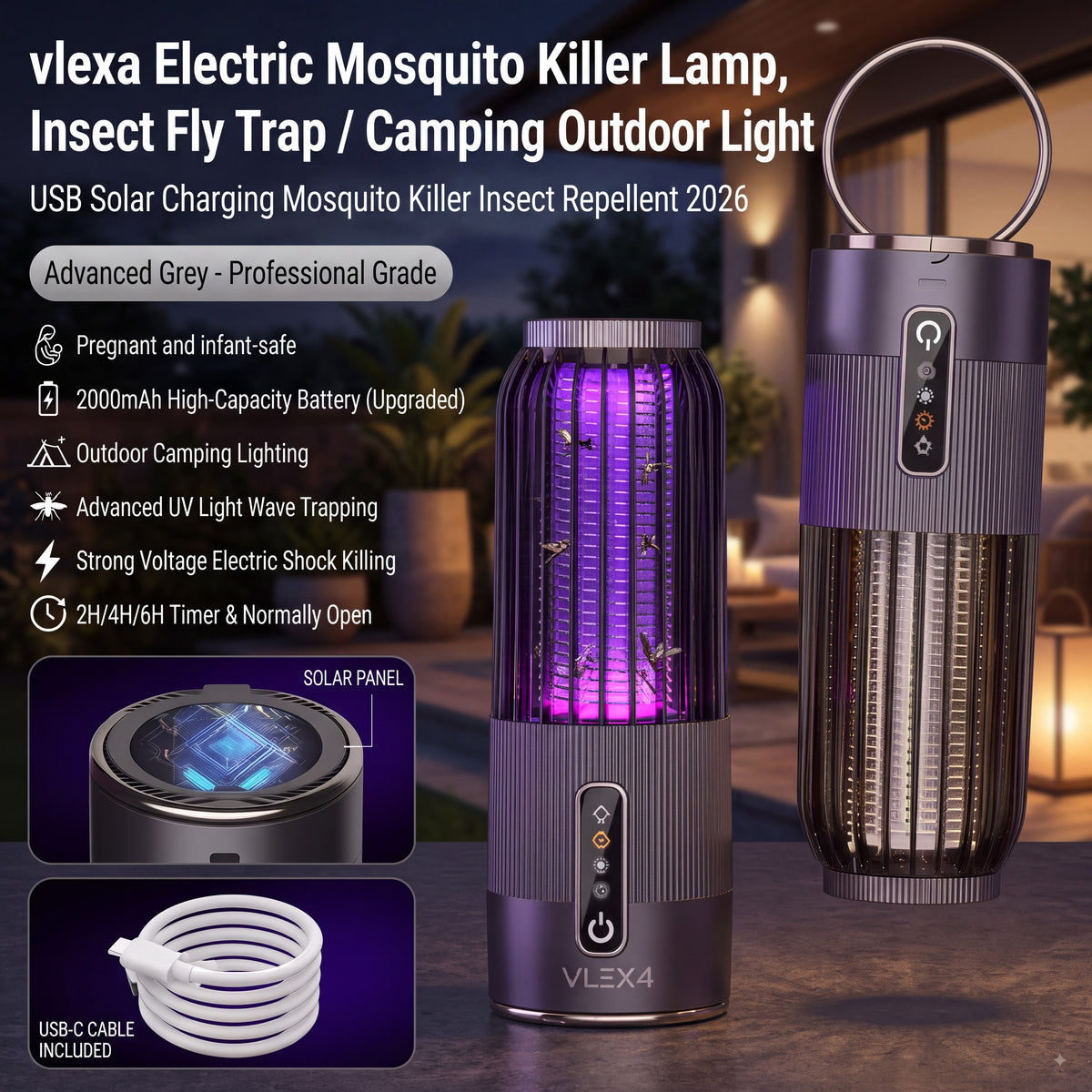 “Vlexa Electric Mosquito Killer Lamp, Insect Fly Trap / Camping Outdoor Light...”